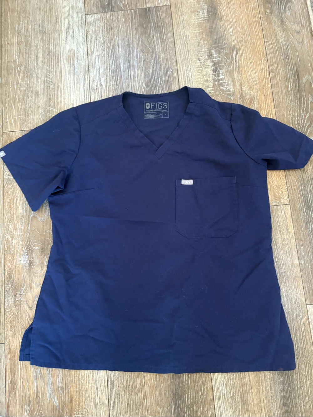 Figs women Navy V-Neck Short Sleeve Scrub Top